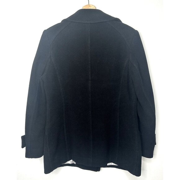 JONES Studio Womens Peacoat Wool Blend Double Breasted Car Jacket Size 8 Black - Picture 2 of 12
